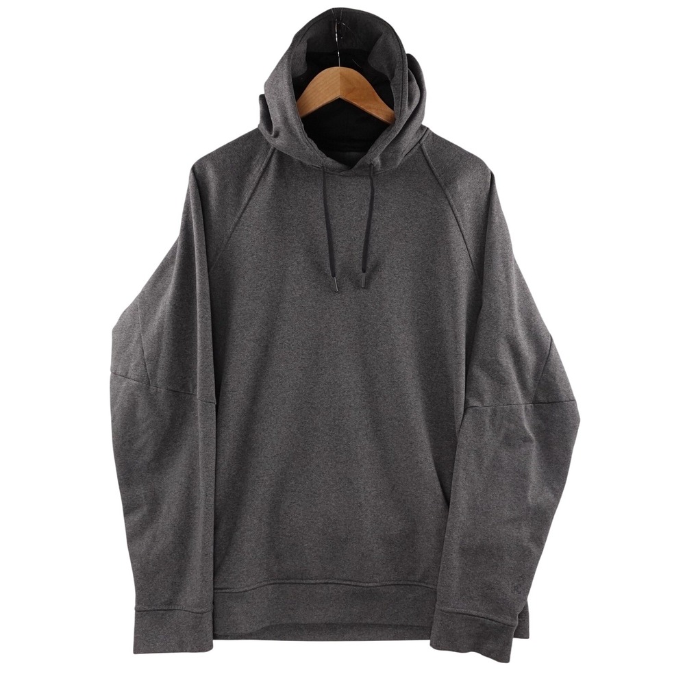 Lululemon Mens City Sweat Pullover Hoodie Gray Heathered Size L Raglan Sleeve